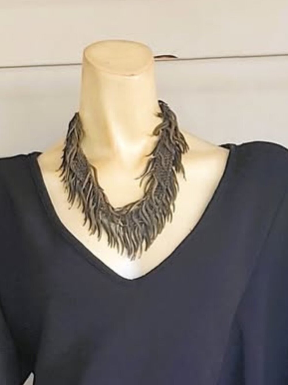 ASHLEY STEWART CONTRASTING SLEEVE DRESS - Picture 2 of 5
